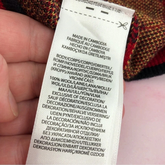 NWT Ralph Lauren Christmas sweater red tartan plaid cardigan 100% wool 24 months - Picture 10 of 11